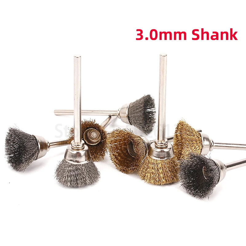 2Pcs 16MM U-shaped Brass Brush Wire Wheel Brushes Die Grinder Rotary Electric Tool For Engraver Steel Polishing Grinding