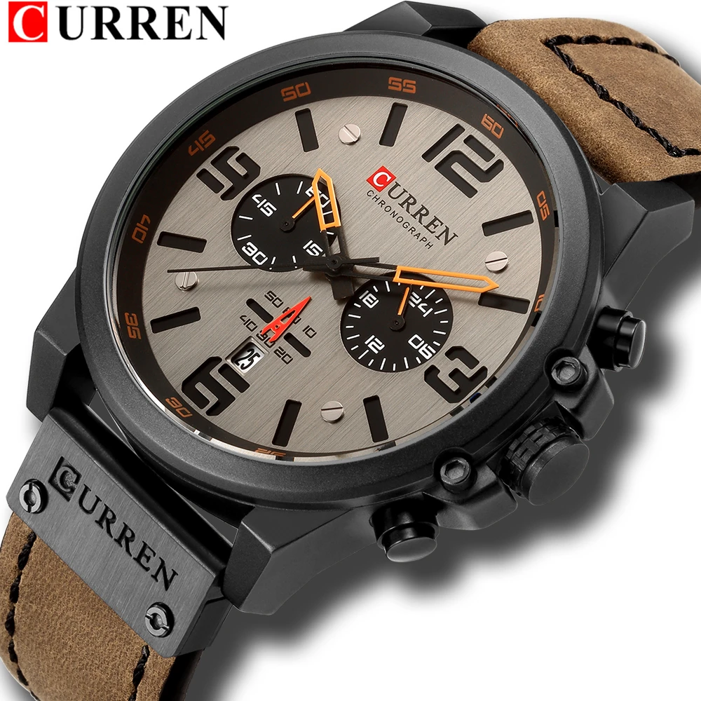Newest Men Watches CURREN Top Brand Luxury Quartz Mens Wristwatches Leather Military Date Male Clock Relogio Masculino