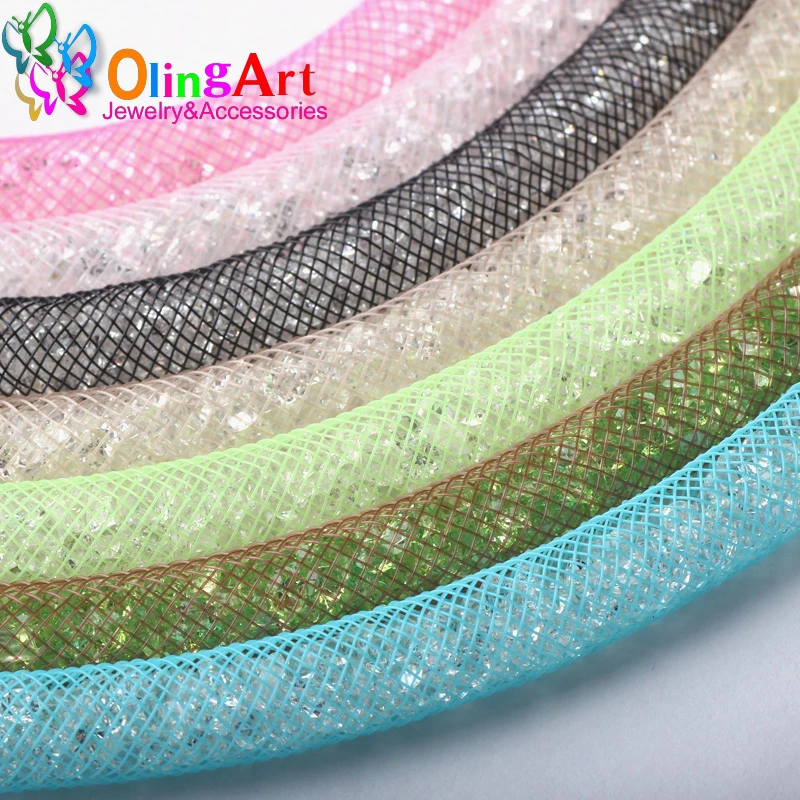 OlingArt 8mm 5M/Lot Wholesale Colorful Mesh Bracelet Jewelry DIY Fitting With Crystal Stones Filled Necklace Choker Selling New