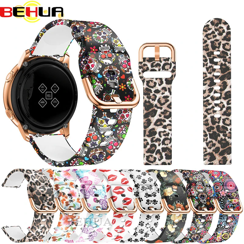 20mm Smart Watch Strap for Samsung Galaxy Watch Active 42mm Sport Soft Silicone Replacement Band Bracelet Wristband Correa reloj