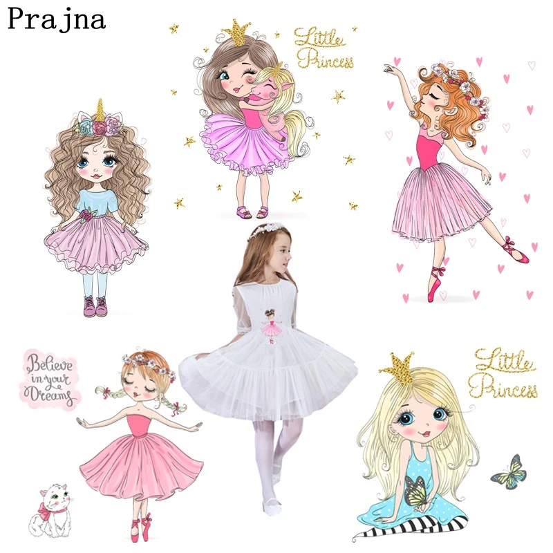 Prajna Series Of Girls Iron-On Transfers Cute Girl Stickers On Clothes Cartoon Iron Sticker Vinyl PVC Patch DIY Applique Badge