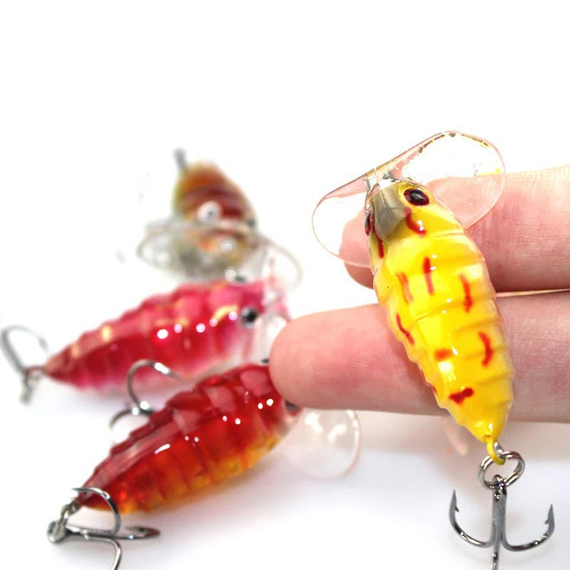 1Pcs Insects fishing Lure 4cm 4.2g Fishing Bait Bass cicada iscas artificiais para pesca Crankbait fishing tackle