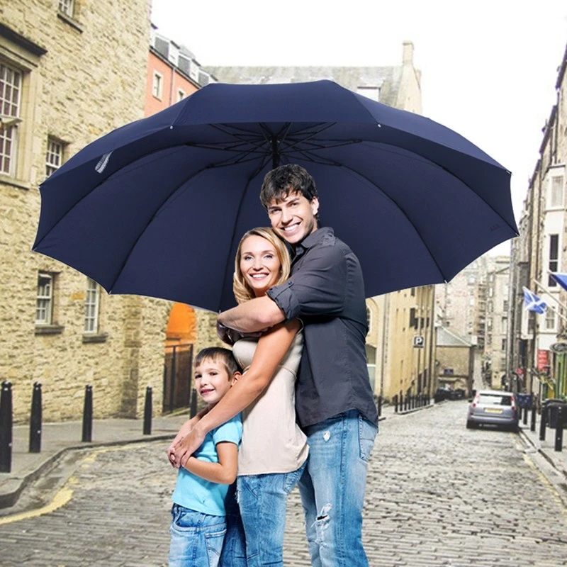152CM Top-quality Umbrella Men Rain Woman Windproof Large Paraguas Women Sun 3 floding Big Family Umbrella Outdoor Parapluie