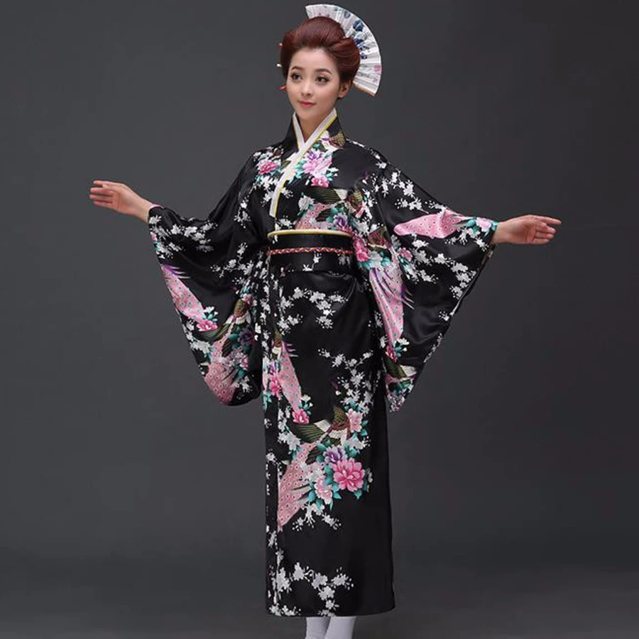 Fashion National Trends Women Sexy Kimono Yukata With Obi Novelty Evening Dress Japanese Cosplay Costume Floral One Size