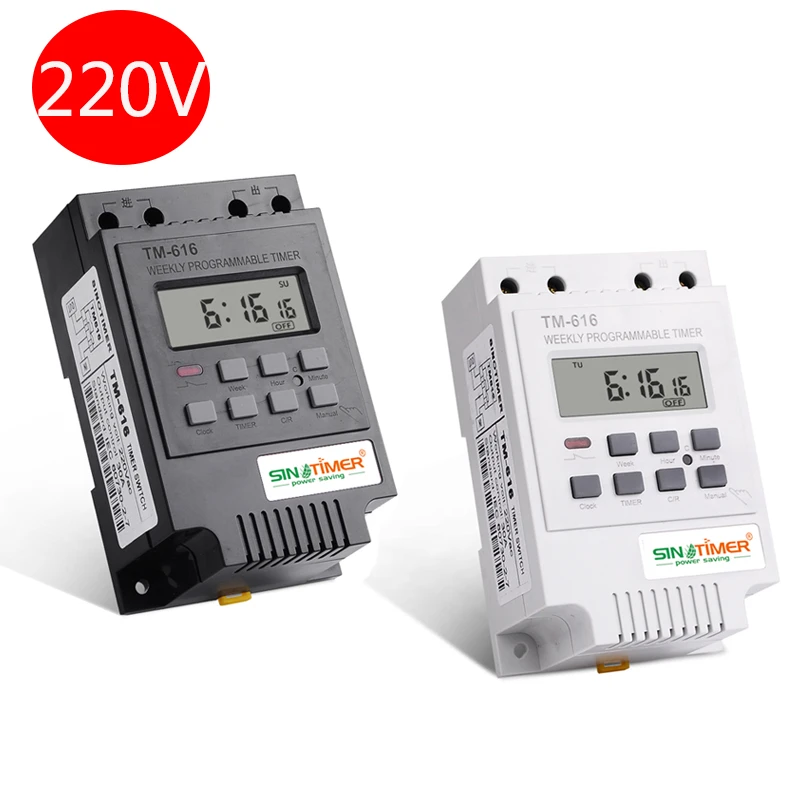 SINOTIMER 30AMP Weekly Programmable Digital TIME SWITCH Relay Control Timer 220V Din Rail Mount, FREE SHIPPING