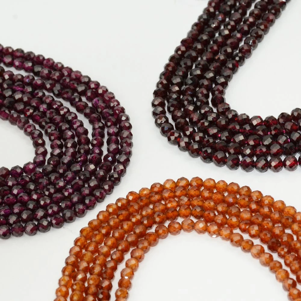 Natural Garnet / Rhodolite Garnet / Spessartine Garnet Faceted Round Beads 2mm,3mm,4mm