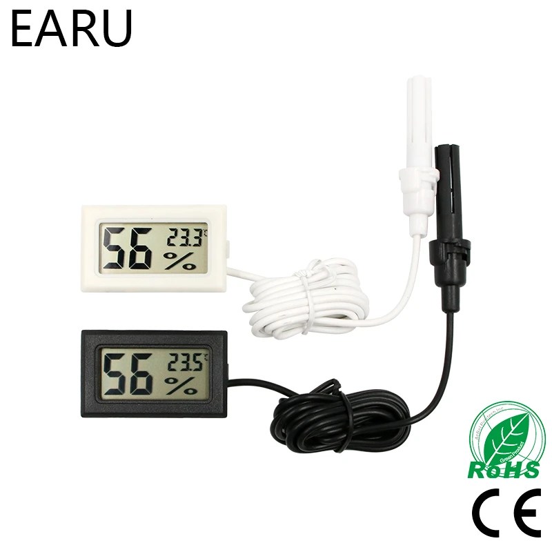 Mini LCD Digital Thermometer Hygrometer Thermostat Indoor Convenient Temperature Sensor Humidity Meter Gauge Instruments Probe