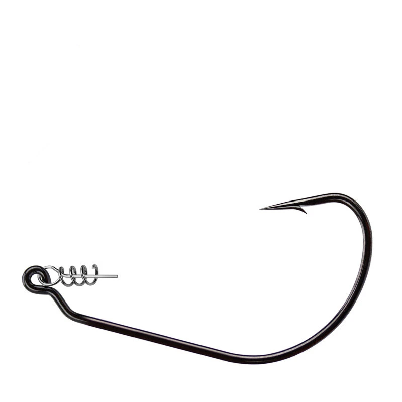 Worm Hook with Lock Stitch Soft Lure Bait Single Hooks Grub Fishhook Texas Rig Accessories Lot 10 Pieces