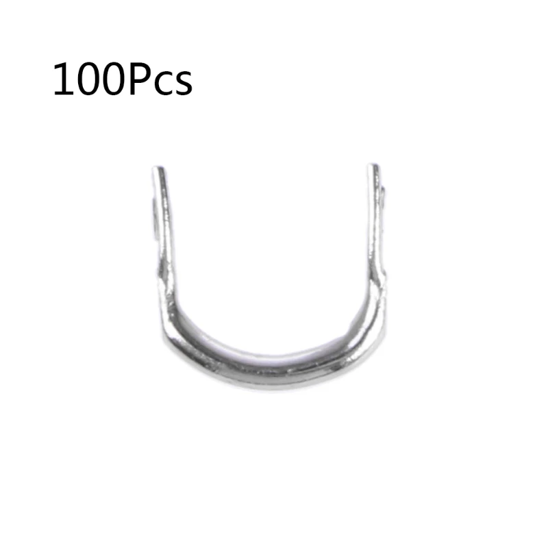 100pcs Fishing U Shaped Ring Baits Lure Tool Stainless Steel Accessories Tackle