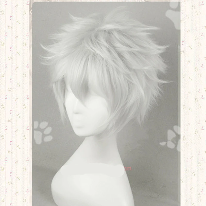 Anime Gintama /Silver Soul sakata gintoki Cosplay wig Gintoki Silver White cosplay wig + wig cap free