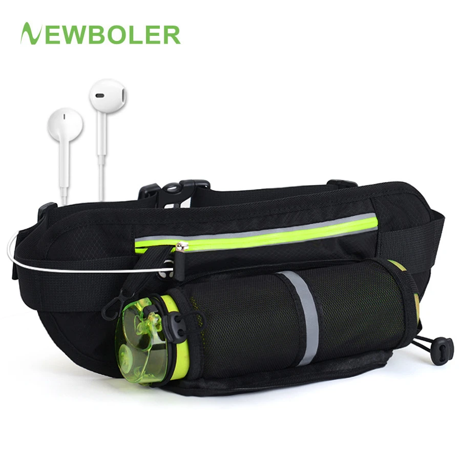 NEWBOLER Running Waist Belt Bag Marathon With Water Bottle For 4.8-6.6 inch Phone Sports Trail Running Bag Men Women Fanny Pack