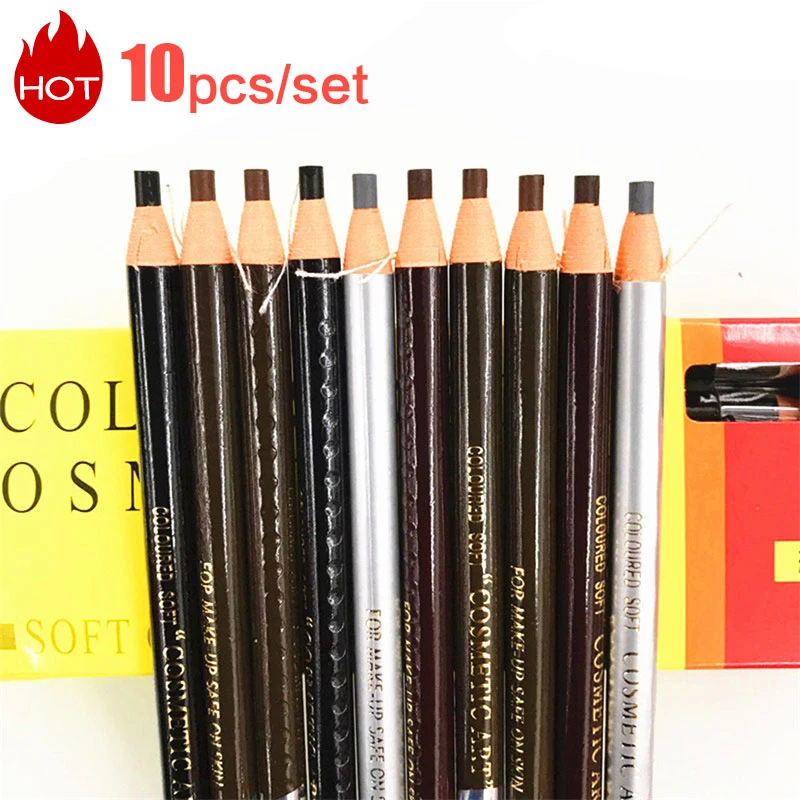 10pcs/set 5colors Available Eyebrow Pencil Shadows Cosmetics for Makeup Tint Waterproof Microblading Pen Eye Brow Natural Beauty