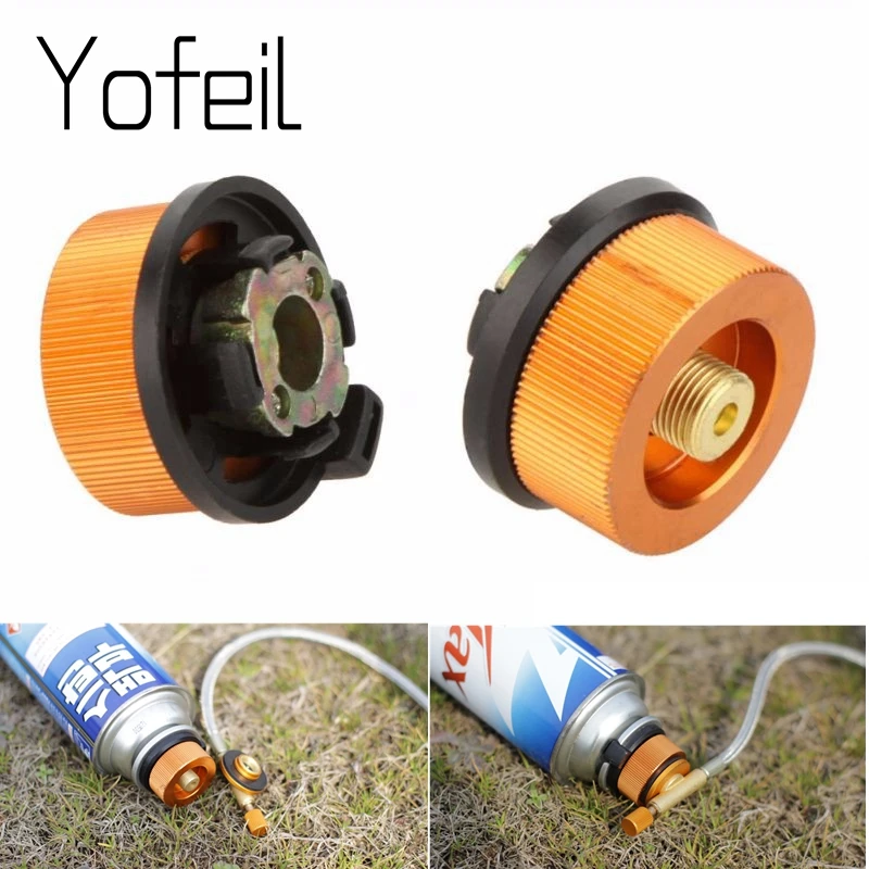 Outdoor Camping Hiking Picnic Gas Tank Adapter Stoves Connector Conversion Split Type Gas Furnace Connector Cartridge Accessory