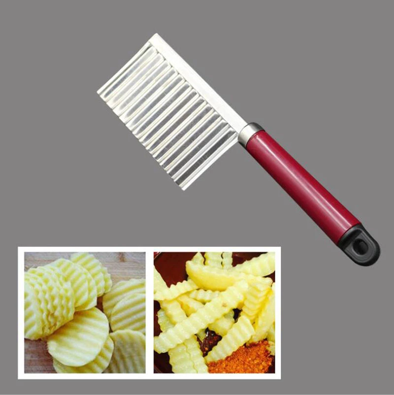 Stainless Steel Potato Chips Making Peeler Cutter Vegetable Kitchen Knives Fruit Tool Knife Accessories Wavy Cutter