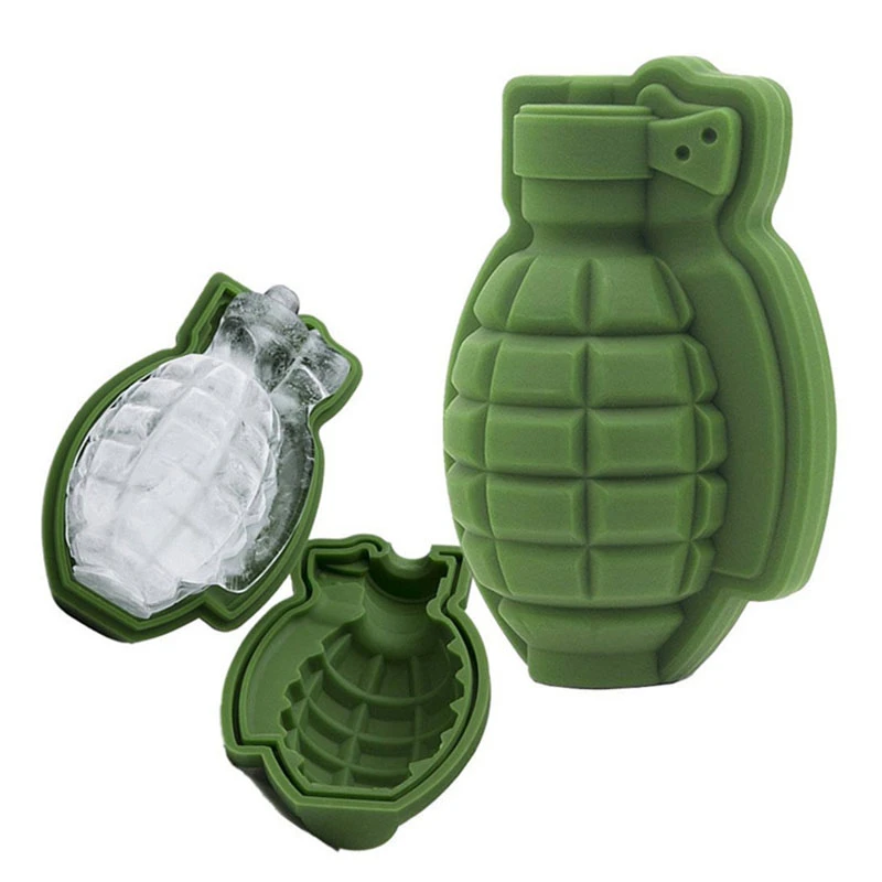 Pub Accessories Kitchen Supplies Cake Molds Cake Baking Decor  Silicone Ice Cube Mold Ice Cream Trays Mold  3D Grenade Shape