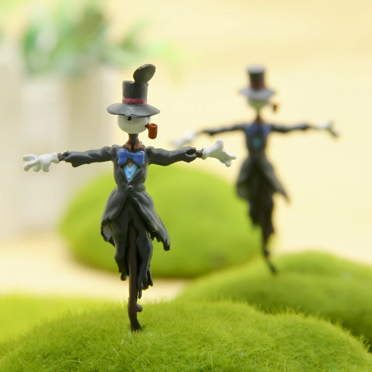 Mini Scarecrow Landscape Garden Miniatures Decoration Figures Anime Doll Miyazaki Terrariums Figurine Toy