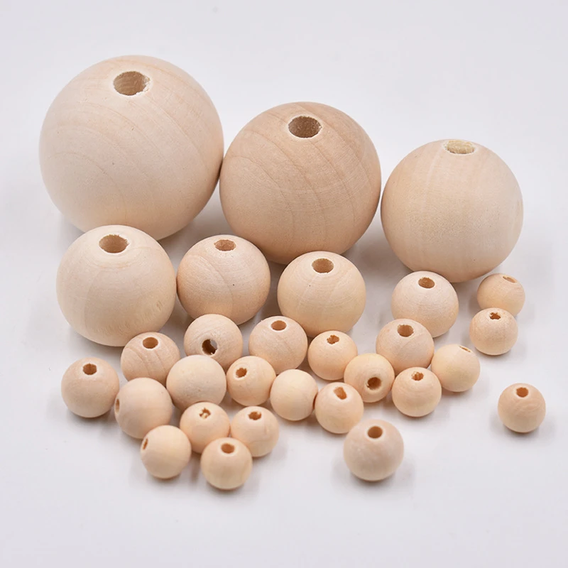 Pick 8/10/12/14/16/18/20mm Wood Spacer Bead Natural Color Eco-Friendly Wooden Beads DIY Jewelry Making handmade