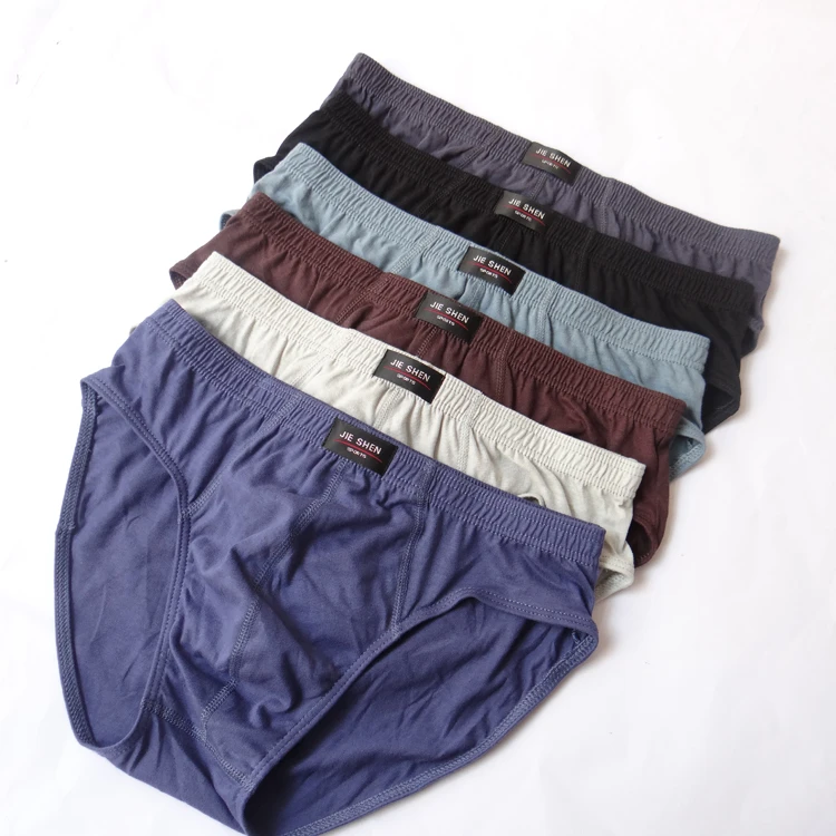 Mens Briefs 100% Cotton Plus Size Men Underwear  L/XL/XXL/XXXL/4XL/5XL Men's Breathable Panties 1PCS