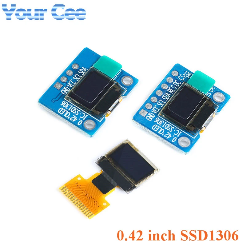 0.42 Inch White OLED Display Screen LCD Module IIC/SPI Interface SSD1306 72*40 0.42”