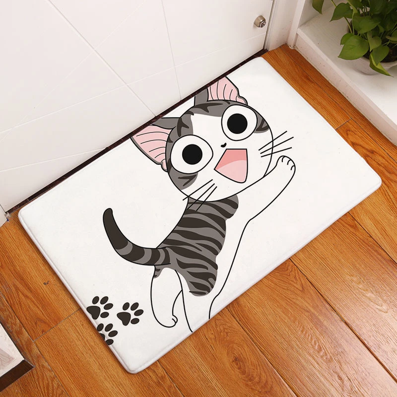 New Soft bath Mat Sweet Home CAT Printed Bathroom Carpets Doormats Floor Mats in kitchen Living Room absorbent Anti-Slip Tapete