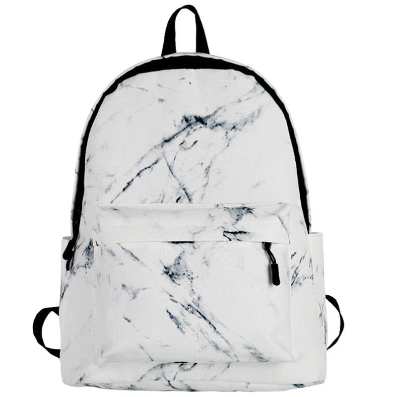 BENVICHED Women Canvas Backpack for Teenagers Girls Large Capacity Bags Marbling Backpacks Female Rucksack School Bag D65