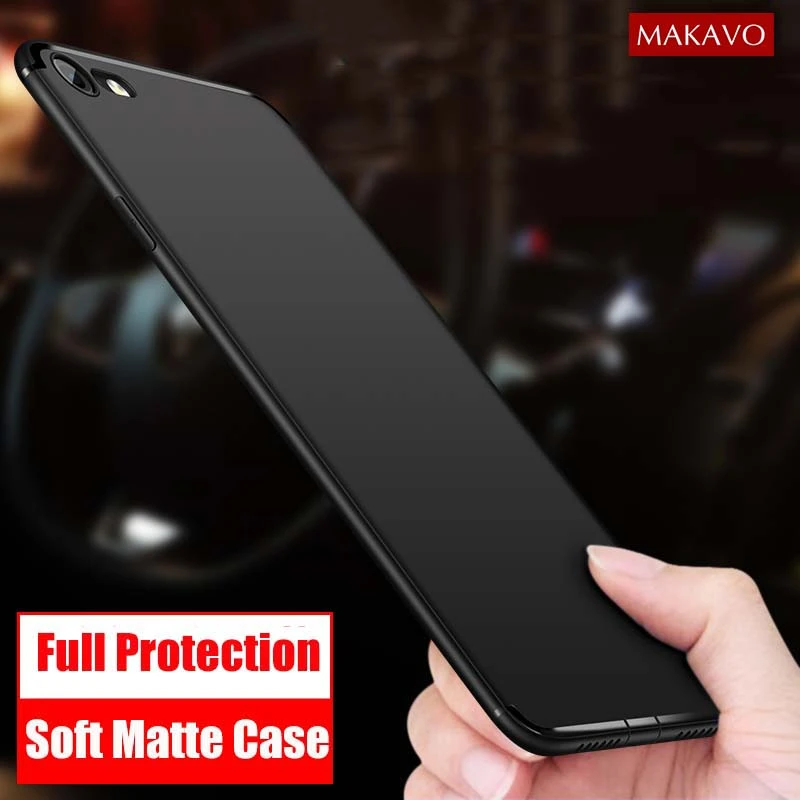 MAKAVO For iPhone SE 2020 Case Soft Silicone Slim Housing Matte Phone Cases For iPhone SE 2 2020 Cover For iPhone 7 8 Plus