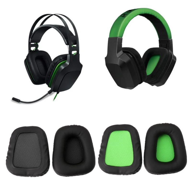 Replace Eapads Earmuffs Cushion for Razer Electra Gaming Headphone Headsets Black Green Replacement Cushion For Left and Right