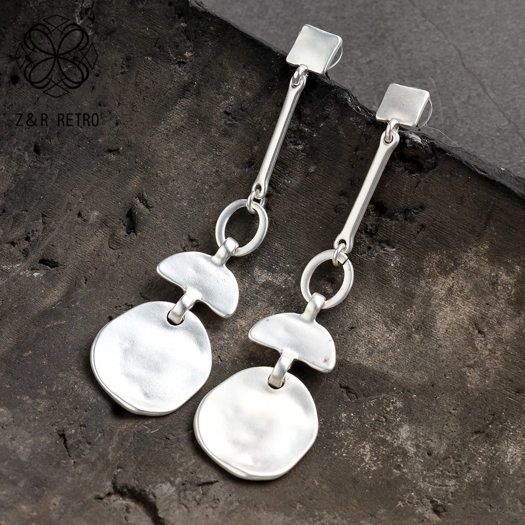 Hotsale Silver Color Stud Earrings for Women New Jewelry Geometric Metal Fashion Drop Hanging Earrings pendientes brincos Gift