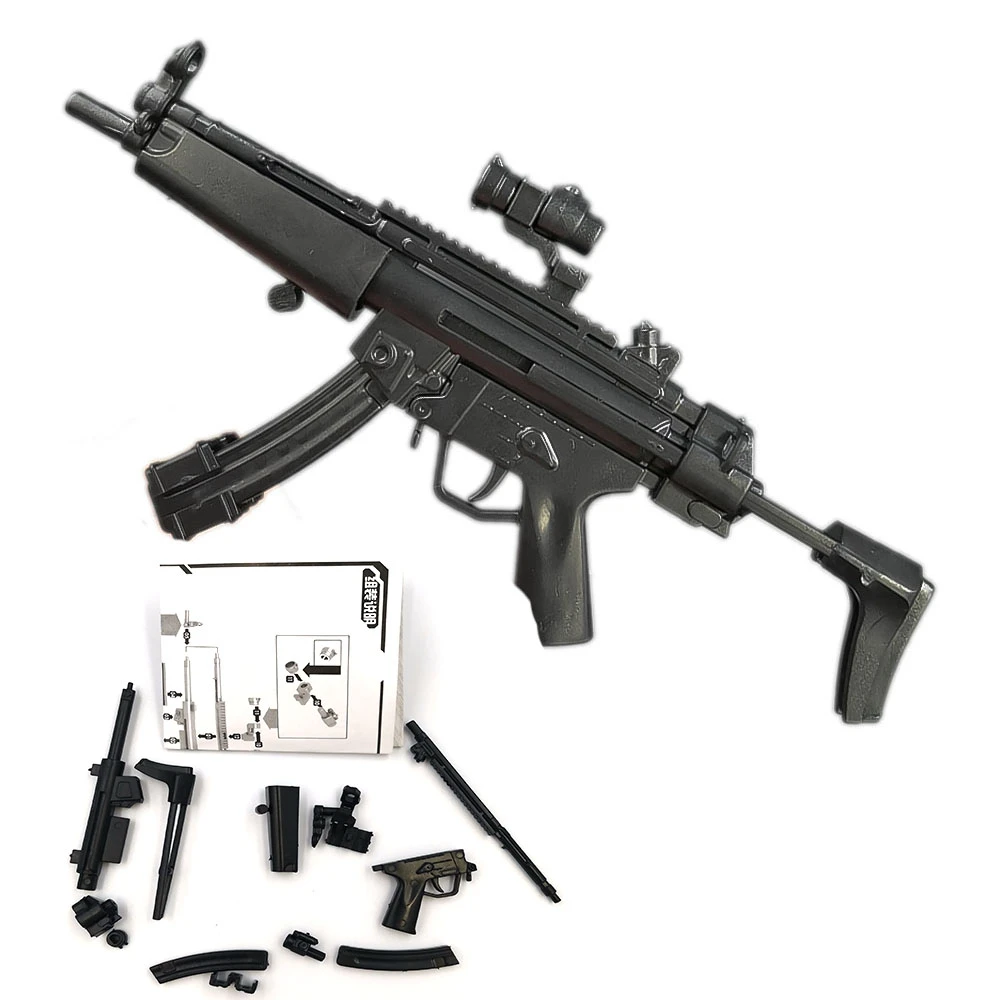 1/6 Scale 4D HK MP5 Submachine Toy Gun Model Puzzles Building Bricks Gun Weapon Military For 12''Action Figure