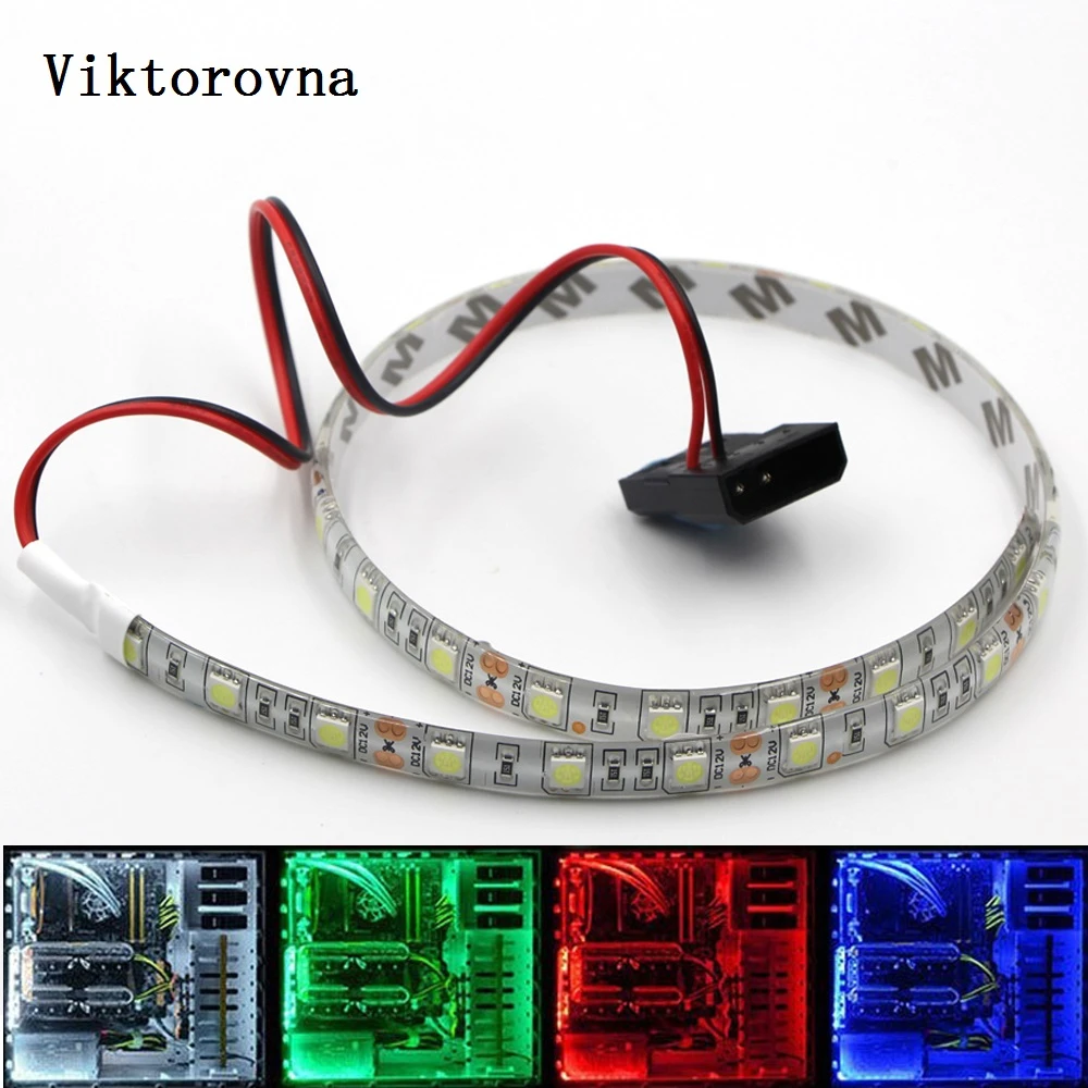 led Strip Background Light  5050 12V waterproof blue red green white ribbon for  PC computer LED Flexible Strip Background Light