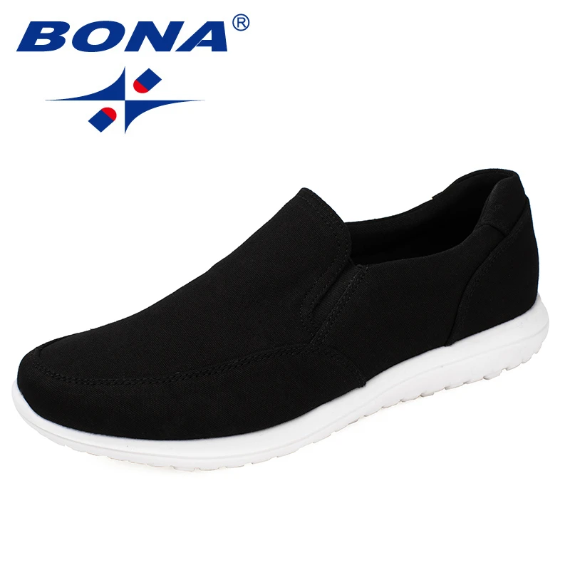 BONA New Typical Style Men Canvas Shoes With Elastic Band Men Footwear EVA Outsole Comfortable Shoes Light Fast Free Shipping