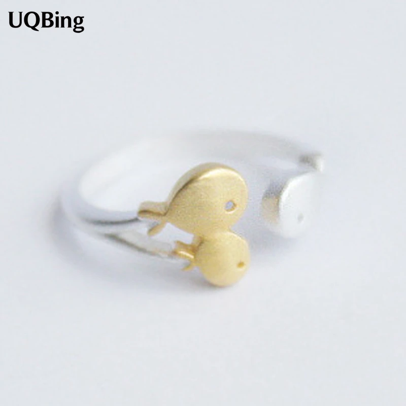 Free Shipping 925 Sterling Silver Fish Ring Women Gift Finger Rings