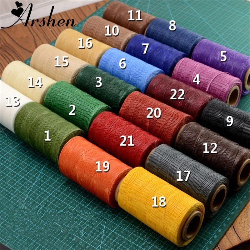 Multicolor Durable 240 Meters 1mm 150D Flat Leather Waxed Thread Cord for DIY Handicraft Tool Hand Stitching Thread High Quality