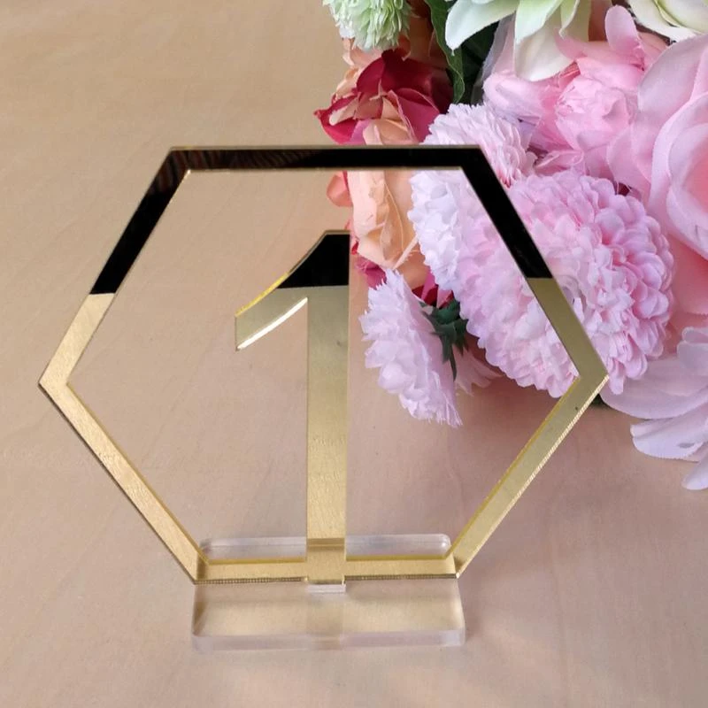 Table Number Signs for Wedding Party Decor,silver or Gold Acrylic Number,Roman Numerals Geometric Centerpiece