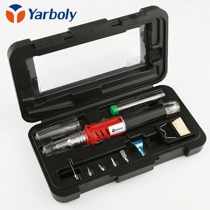 Self-Ignition 10-in-1 Gas Soldering Iron Cordless Welding Torch Kit Tool HS-1115K Top Quality Ignition Butane Gas Soldering Iron