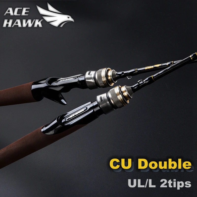 CU DOUBLE NEW 1.8m Lure Fishing Rod Fast Action UL/L Tips Carbon Spinning Rod Jigging Fishing rod 2 sections Fishing Tackle