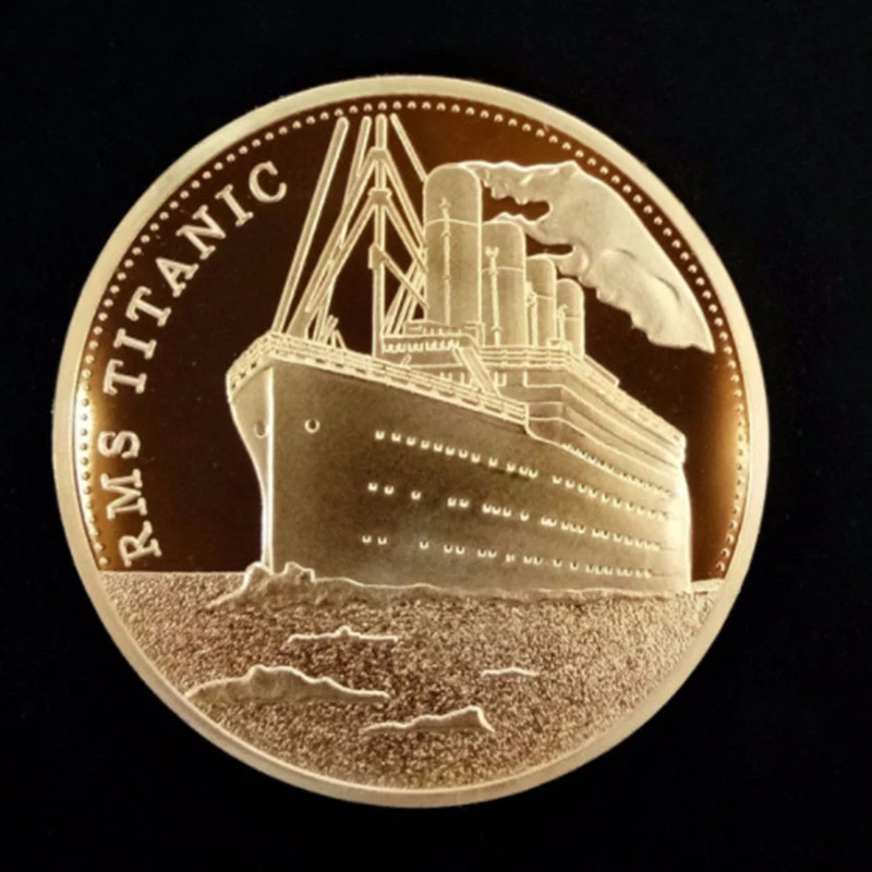 Commemorative  Titanic Luck Collection Arts Gifts Bitcoin Alloy Souvenir   Gold Plated Coin Metal Imitation