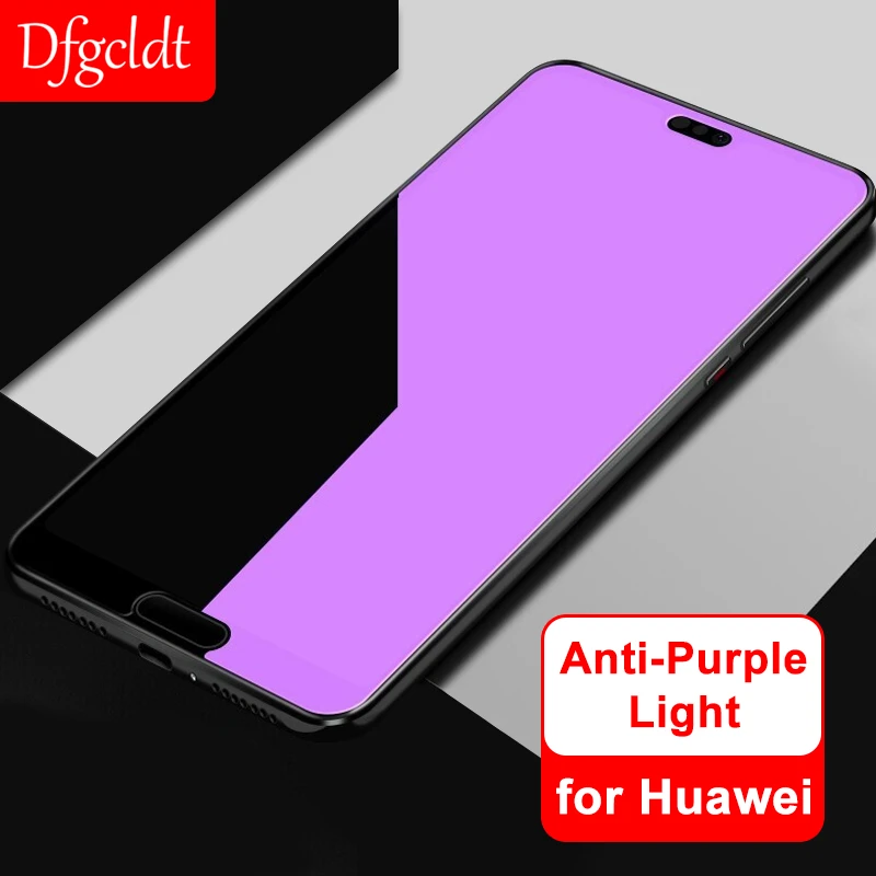 9H Hard Anti Purple Tempered Glass for Huawei Honor 10 9 9X 8X P20 P30 P40 Mate 10 Pro 20X Lite Nova 3 3i 5t 7i Screen Protector