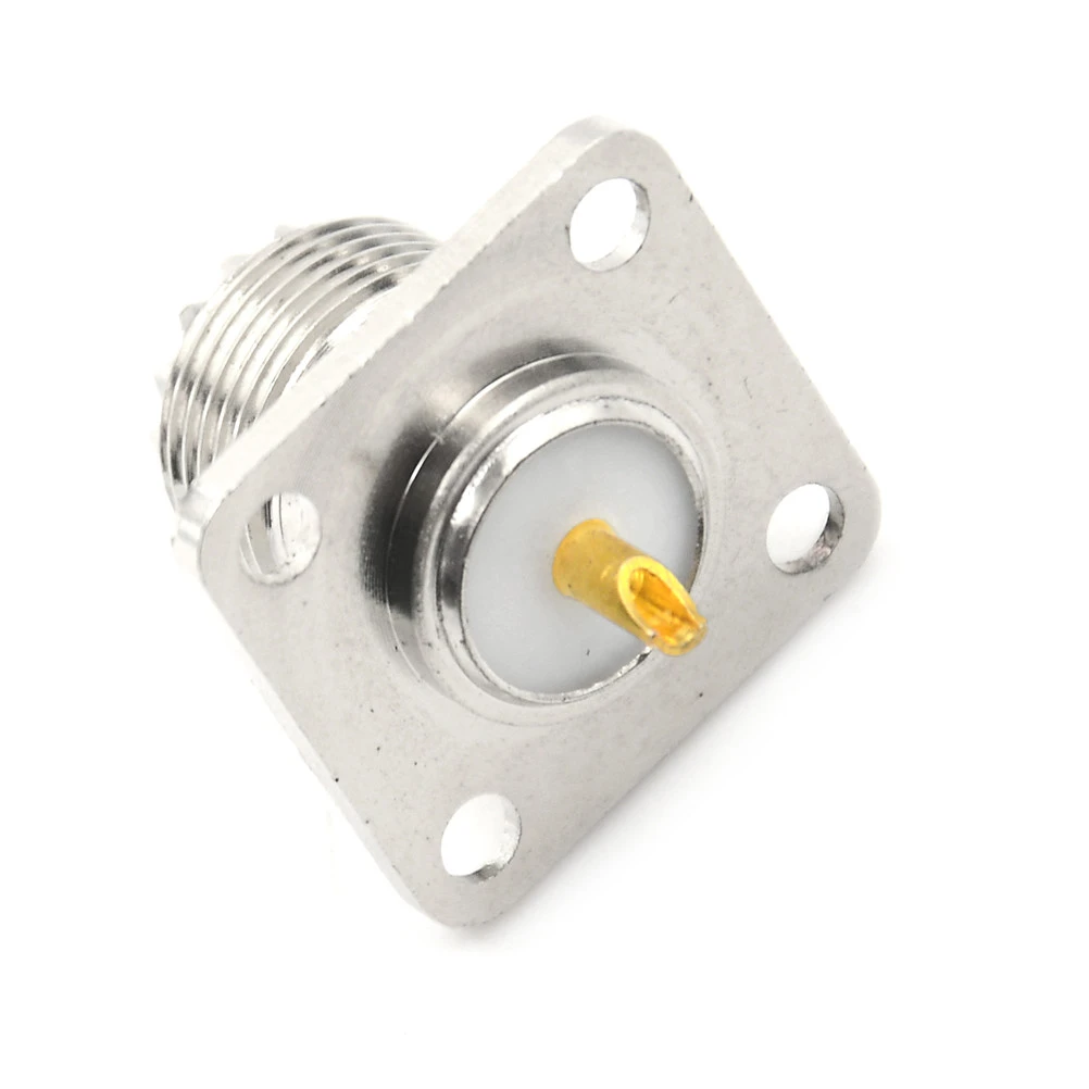 1Pc Practical Coax Connector SO-239 Female Jack Square Shape Solder Cup Coax Connector For Radio