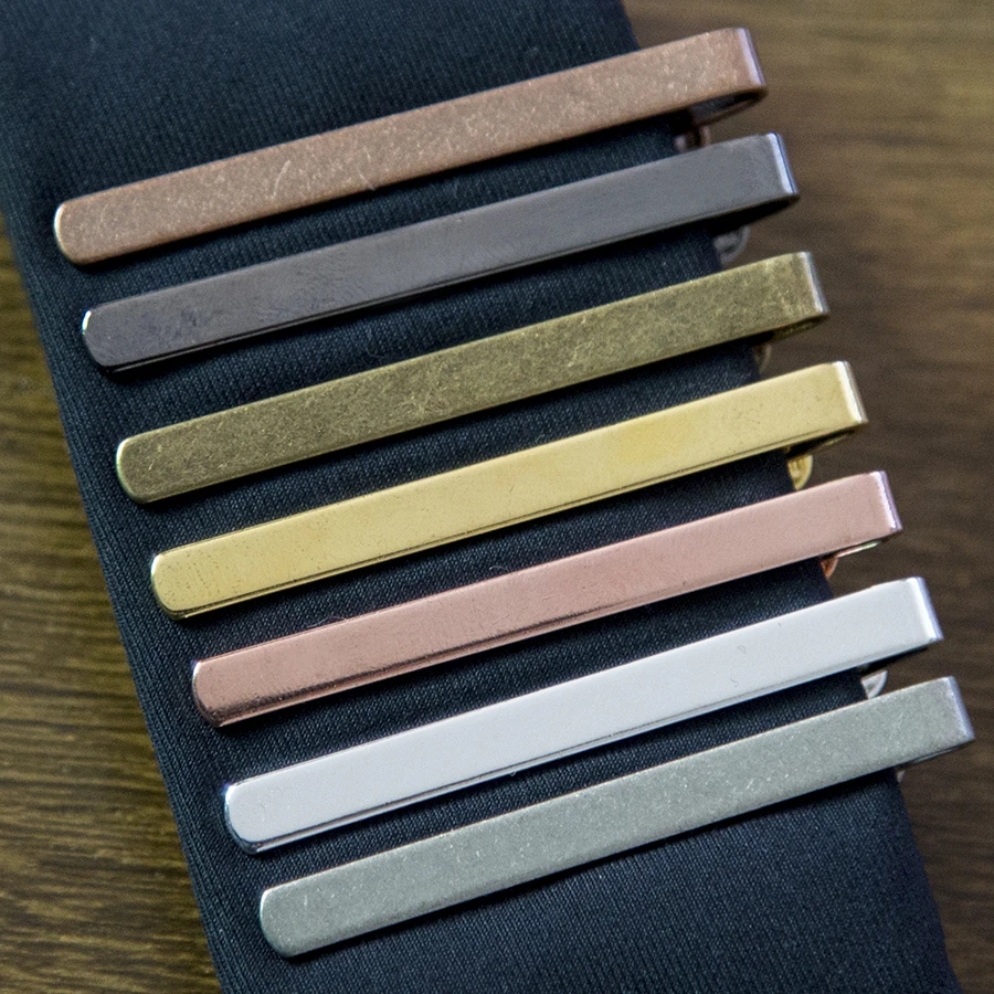 New Simple Fashion Style Tie Clip for Men Metal Gold Tone Simple Bar Clasp Practical Necktie Clasp Tie Pin for Mens Gift