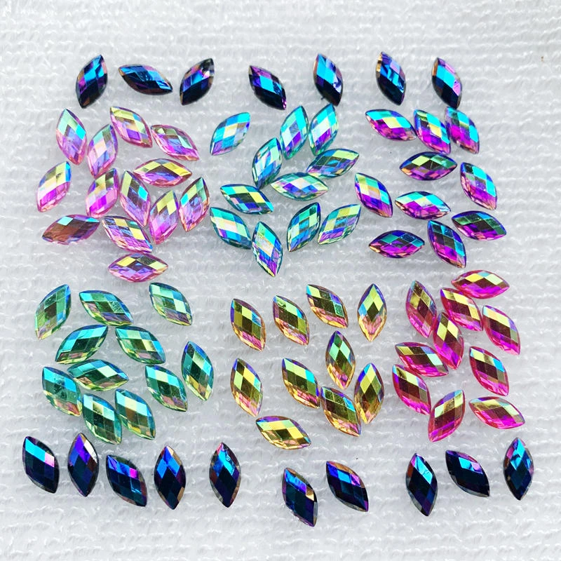 120pcs horse eye/resin rhinestone AB crystal is used as accessories for garment bag handicraft decoration and nail art