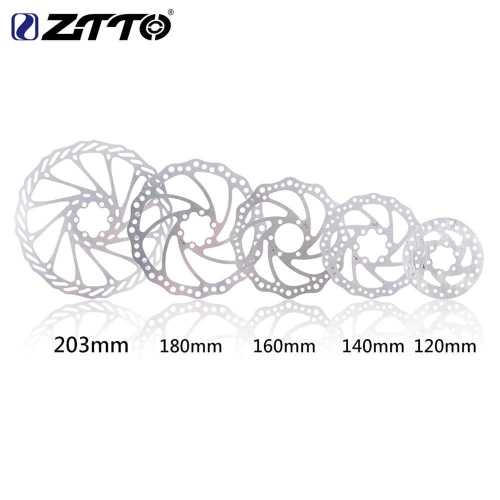 ZTTO MTB Mountain Road Cruiser Bike Bicycle Brake Rotor 203mm/180mm/160mm/140mm/120mm 6 Inches Stainless Steel Rotor Disc Brake