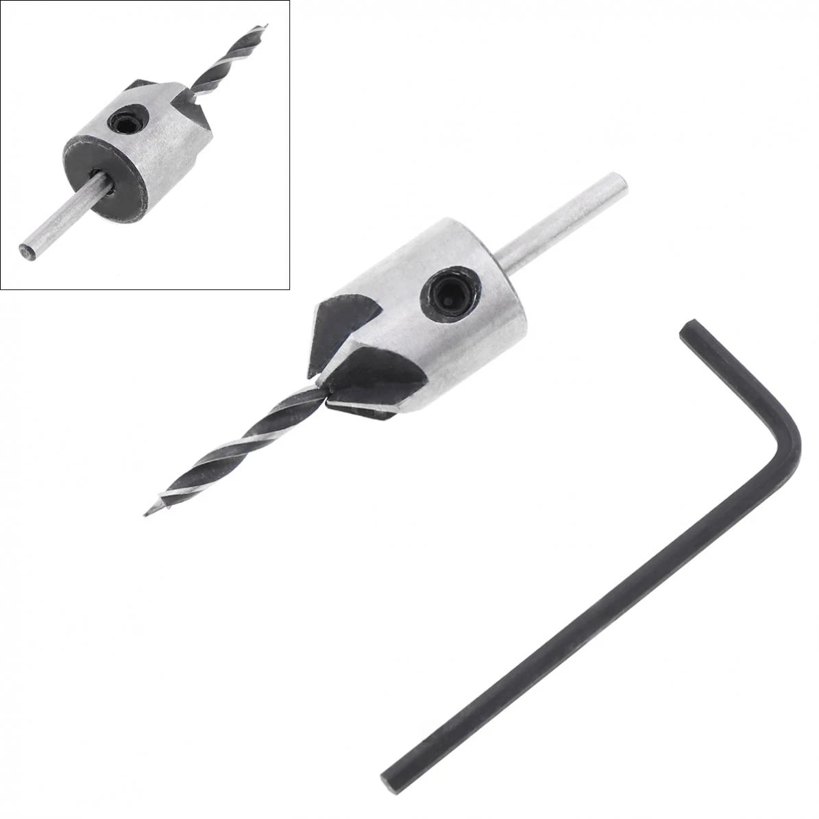 2pcs/set 3mm Universal HSS Carpentry Countersink Drill High Speed Steel Drill Bit + Wrench Woodwork ools Suitable for Drill Bit