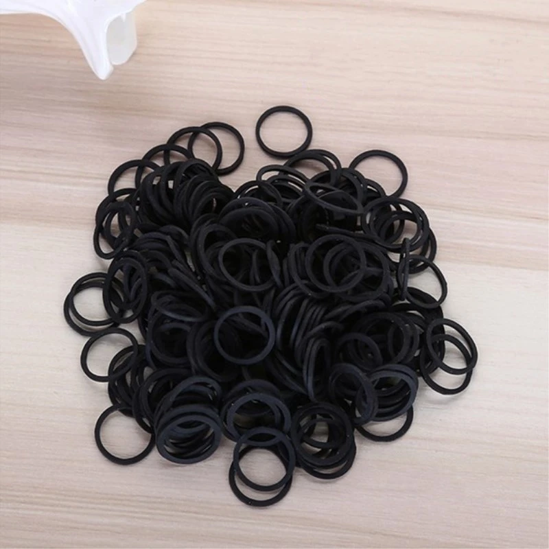 0.6x0.9mm Black Small Rubber Band Hair Band School Office Home Supplies Rubber Bands Stationery