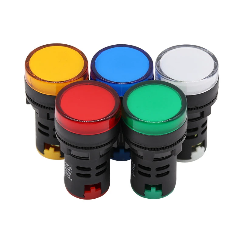 1pcs 12V 24V 110V 220V 380V 22mm Red/Green/Yellow/Blue/White Panel Mount LED Power Indicator Pilot Signal Light Lamp