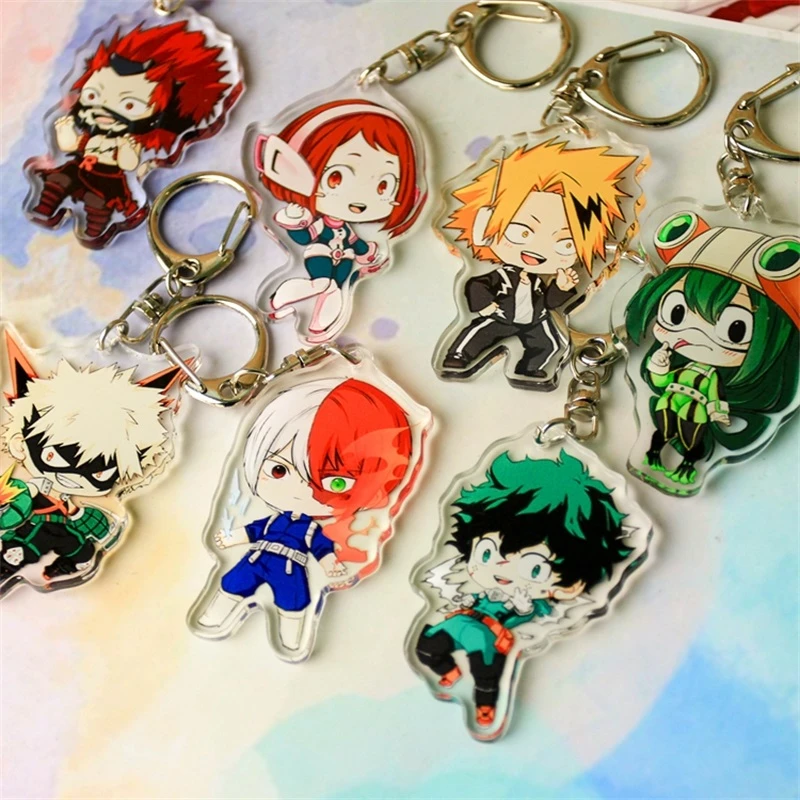 Anime My Hero Academia Boku no hero Academia Keychain Acrylic Keyring Key chain Pendants