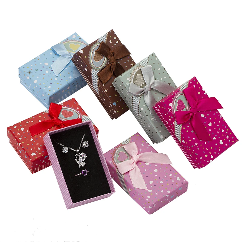 Multi colors Jewelry Box 5*8 cm Jewelry Sets Display Paper Box Necklace/Earrings/Ring Box Packaging Gift Box 32pcs/lot Wholesale