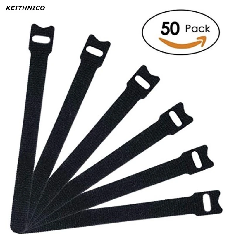 50Pcs Reusable Fastening Cable Ties Cable Strips Adjustable Multipurpose Securing Wire Organizer Cord Rope Holder 12*200mm