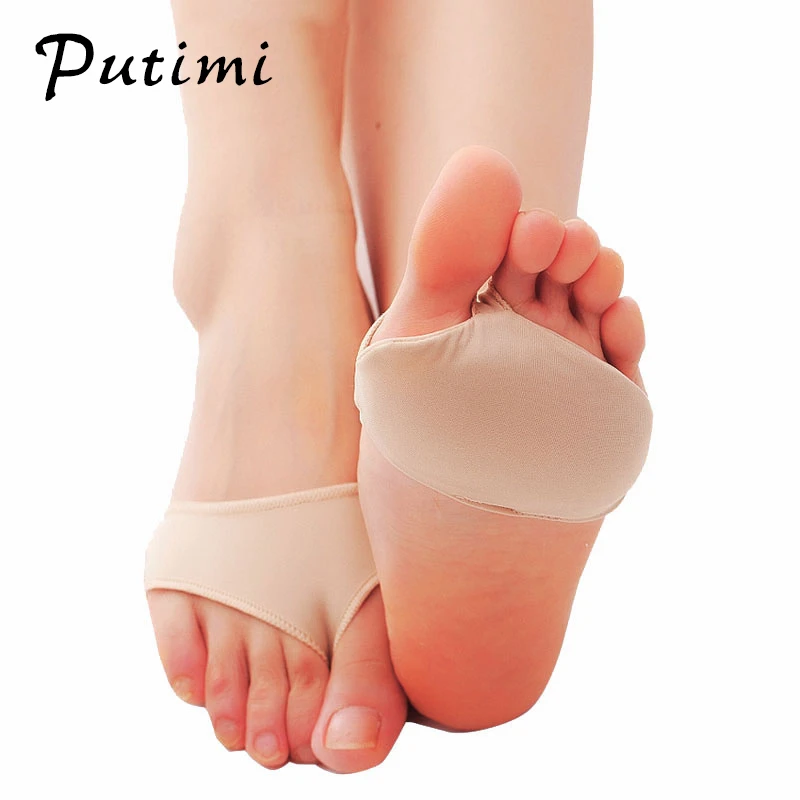 Putimi Fabric Gel Pads for Feet Care Slip Resistant Metatarsal Cushions Pads Silicone Forefoot Pain Support Front Foot Care Tool