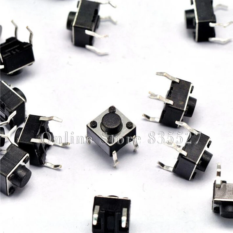 100PCS/LOT 6*6*5MM touch button touch micro switch 6 * 6 * 5 mm 4 feet foot 6X6 button